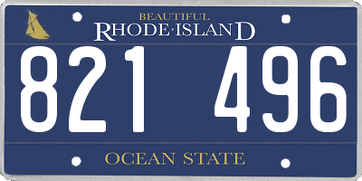 RI license plate 821496