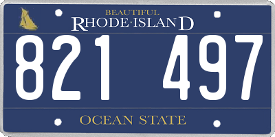 RI license plate 821497