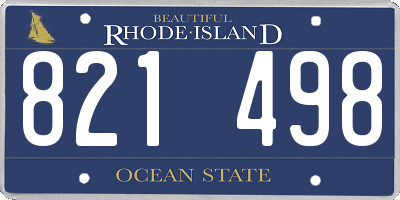 RI license plate 821498