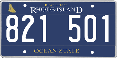 RI license plate 821501