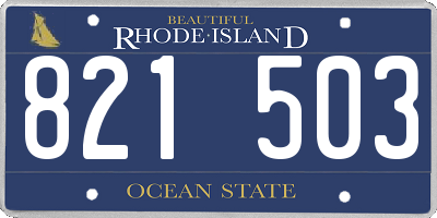 RI license plate 821503