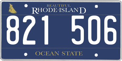 RI license plate 821506