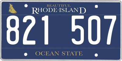 RI license plate 821507