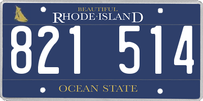RI license plate 821514