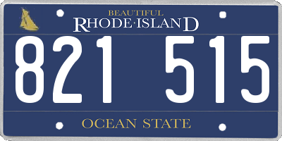RI license plate 821515