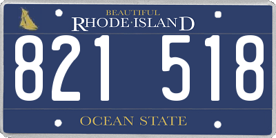 RI license plate 821518