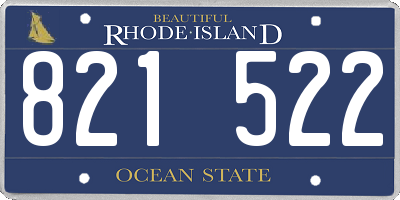 RI license plate 821522