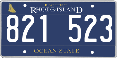 RI license plate 821523