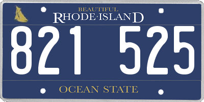 RI license plate 821525
