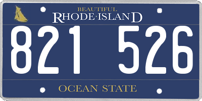 RI license plate 821526