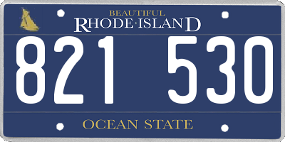 RI license plate 821530