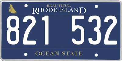RI license plate 821532