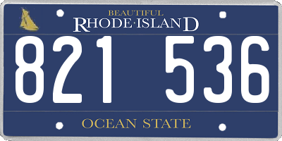 RI license plate 821536