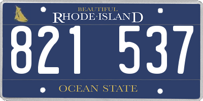 RI license plate 821537