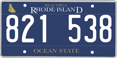 RI license plate 821538