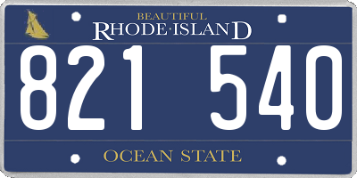RI license plate 821540