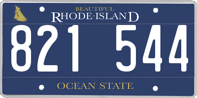RI license plate 821544