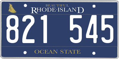 RI license plate 821545