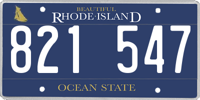 RI license plate 821547