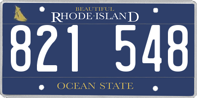 RI license plate 821548
