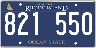 RI license plate 821550