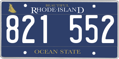 RI license plate 821552