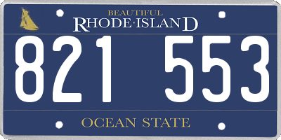 RI license plate 821553