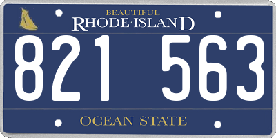 RI license plate 821563