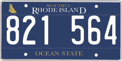 RI license plate 821564