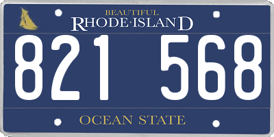 RI license plate 821568