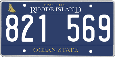 RI license plate 821569