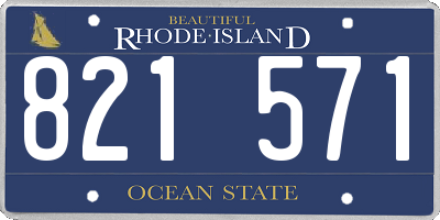 RI license plate 821571