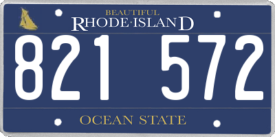 RI license plate 821572