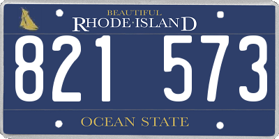 RI license plate 821573