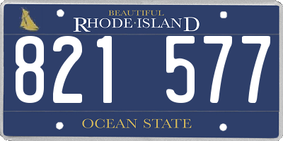 RI license plate 821577