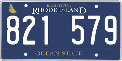 RI license plate 821579