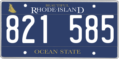 RI license plate 821585