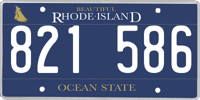RI license plate 821586