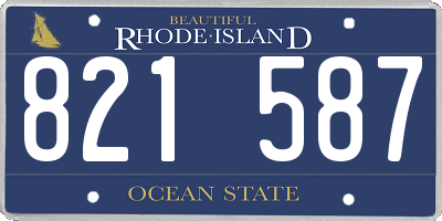 RI license plate 821587
