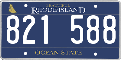 RI license plate 821588