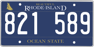 RI license plate 821589