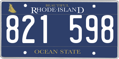 RI license plate 821598