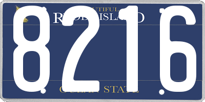 RI license plate 8216