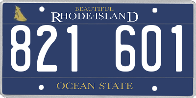 RI license plate 821601