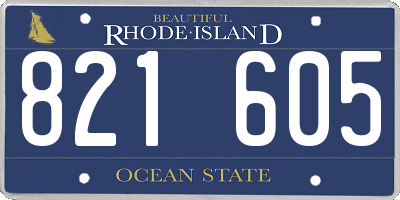 RI license plate 821605