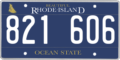 RI license plate 821606