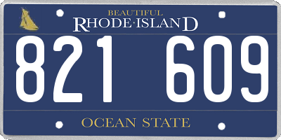 RI license plate 821609
