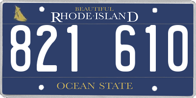 RI license plate 821610