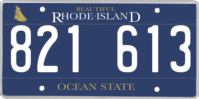 RI license plate 821613