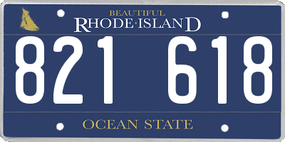 RI license plate 821618